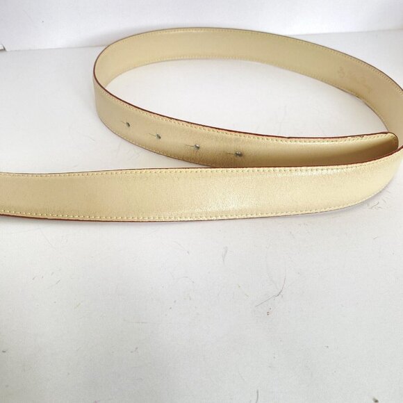 By Paloma Picasso Cream XL US 32 EU 85 Supple Italian Leather Belt